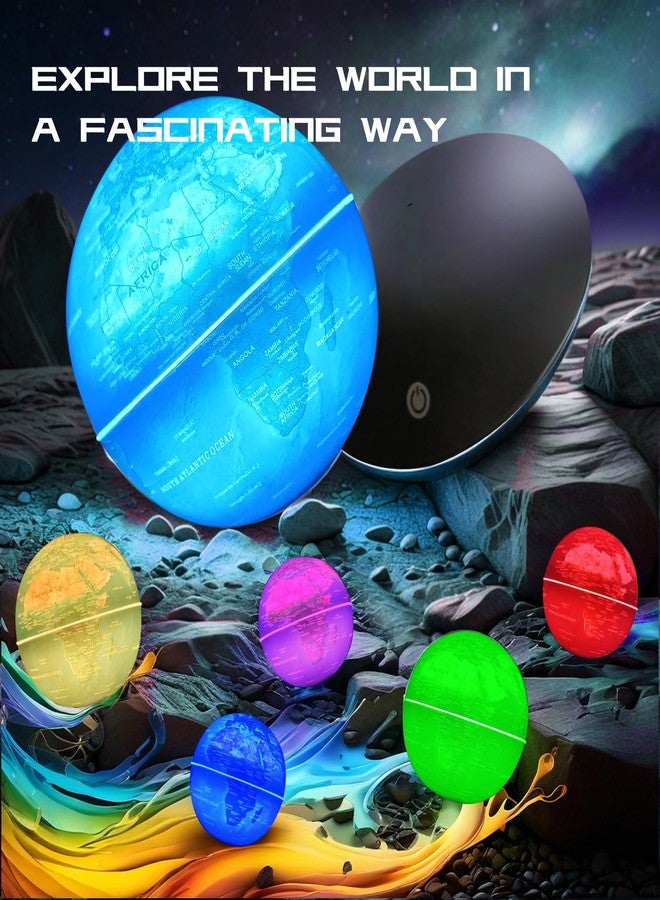 Poojaed Magnetic Levitating Globe with LED Light, 16 Colors Rotating Floating Globe Lamp World Map for Home Office Desk Decor, Cool Tech Gadgets Gift for Men Father, Ideal for Birthdays Anniversaries - Image 3